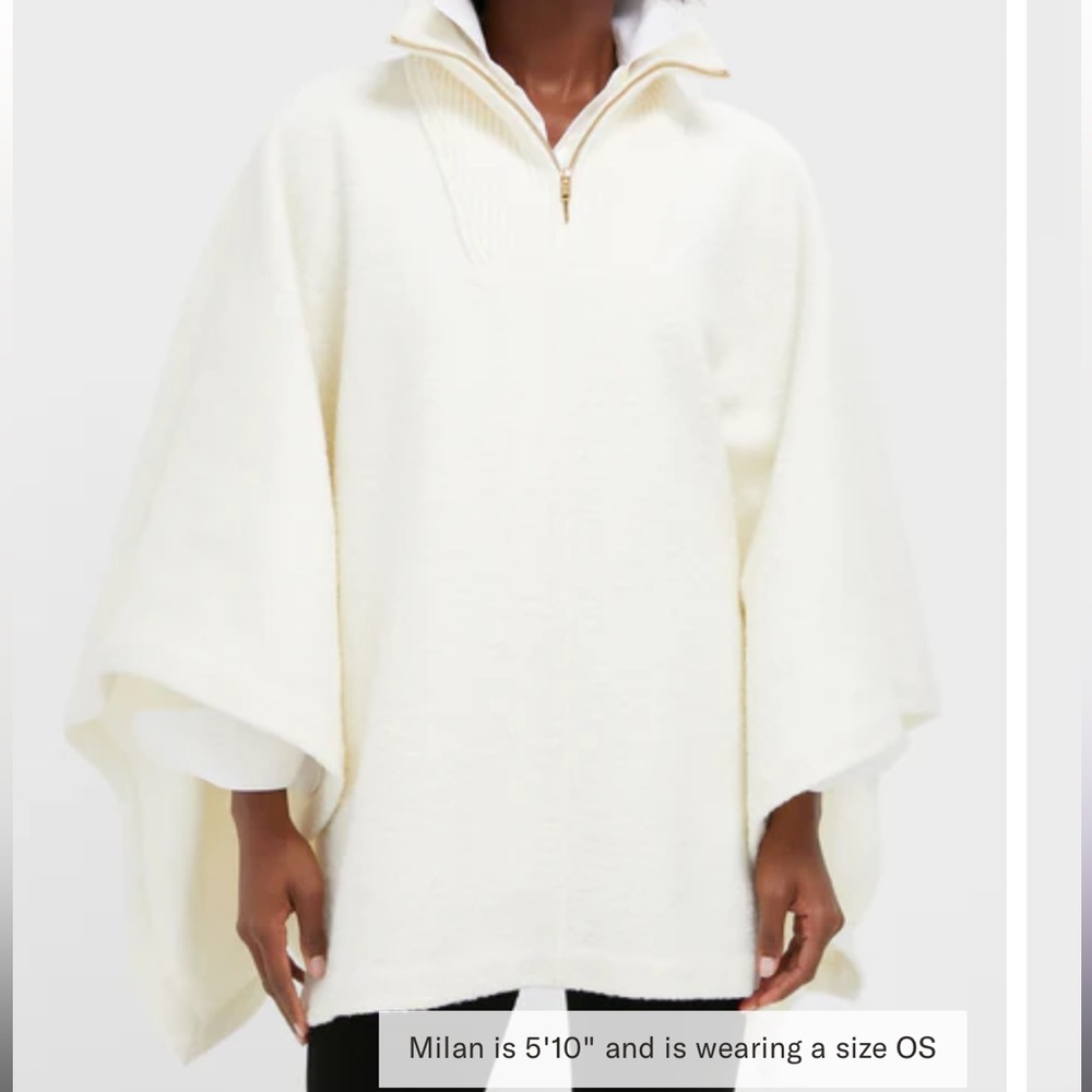 Tuckernuck Winter White Boucle High-Neck Poncho - Picture 4 of 15